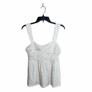 Anthropologie Ric Rac White Flowy Babydoll Style Tank